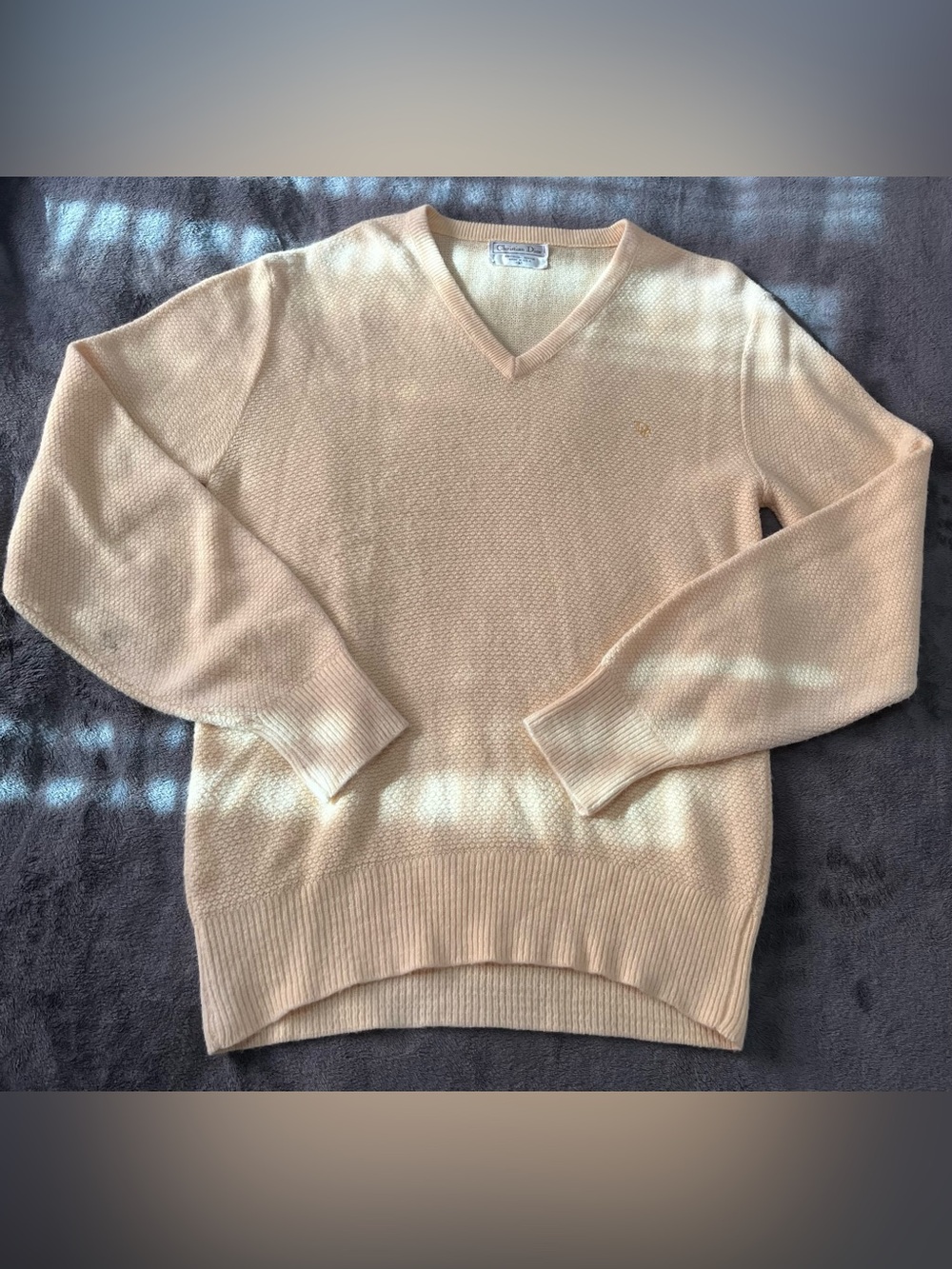 Dior Men's V-Neck Sweater in Light Yellow